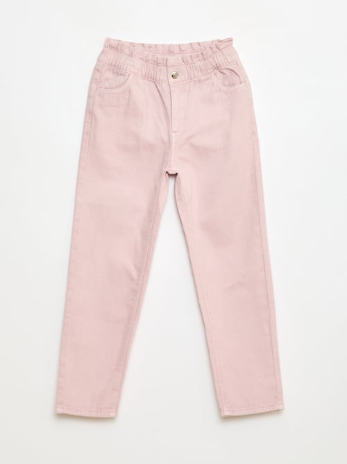 Denim mom-fit broek met hoge taille - Kiabi