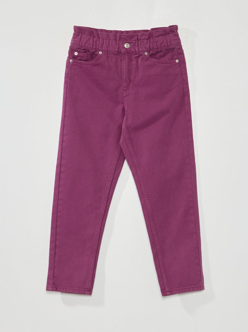 Denim mom-fit broek paars - Kiabi