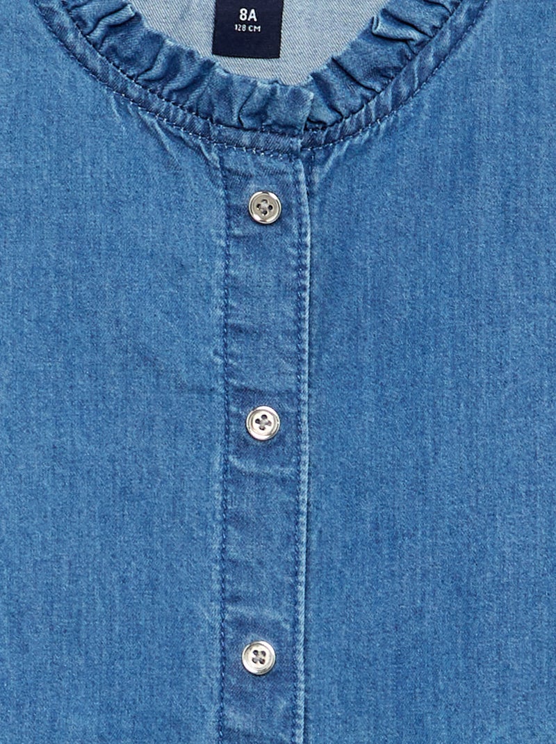 Denim overhemd - gemakkelijk aan te trekken collectie Blauw - Kiabi