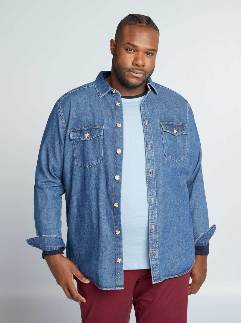 Denim overhemd BLAUW - Kiabi
