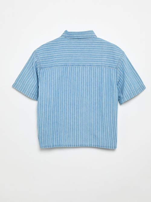 Denim overhemd met korte mouwen - Kiabi