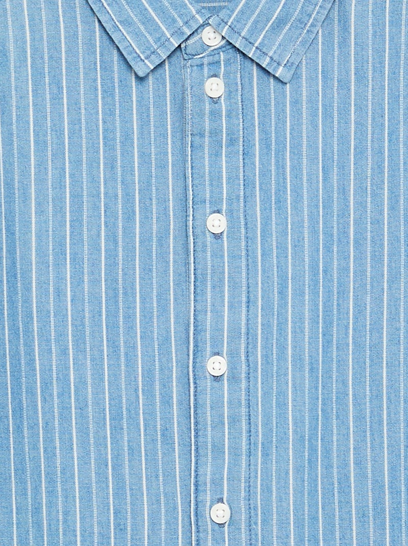 Denim overhemd met korte mouwen Blauw - Kiabi