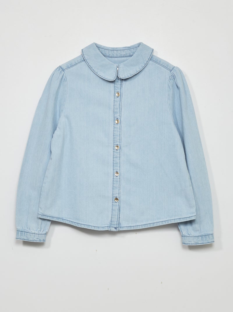 Denim overhemd met lange mouw BLAUW - Kiabi