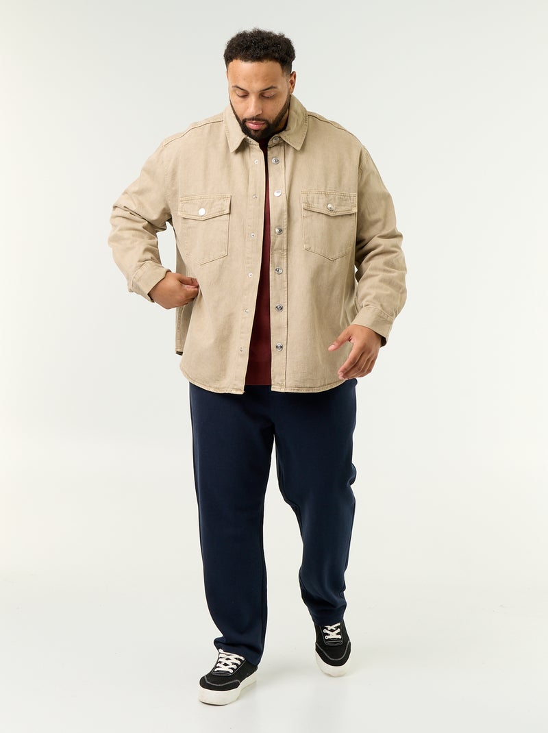 Denim overhemdjas Biege - Kiabi
