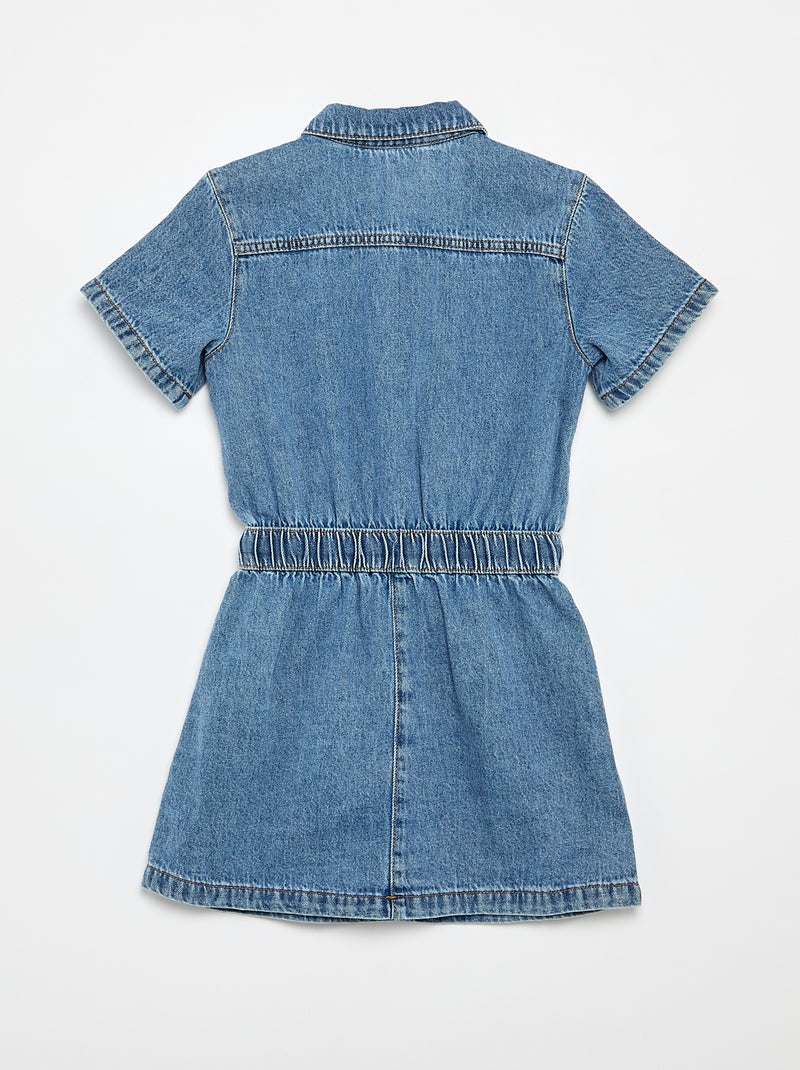 Denim overhemdjurk Blauw - Kiabi