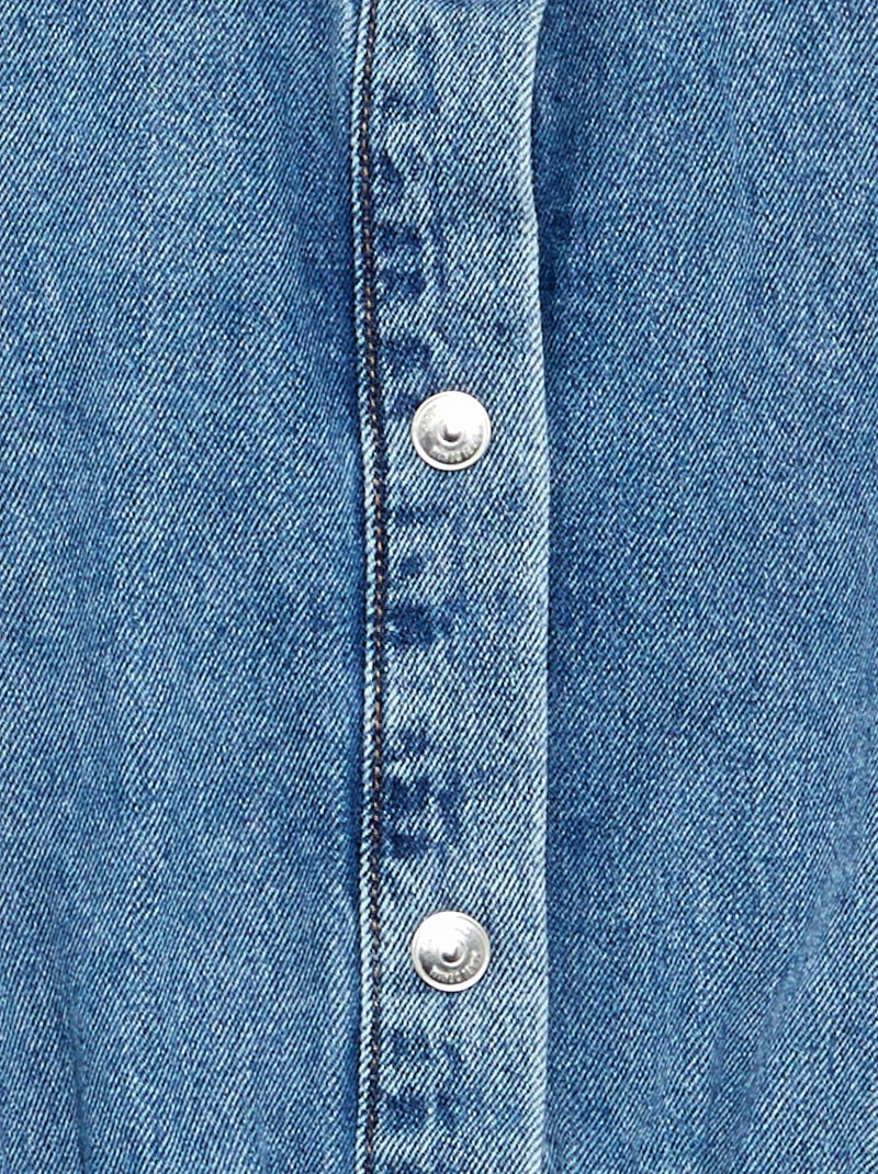 Denim overhemdjurk Blauw - Kiabi
