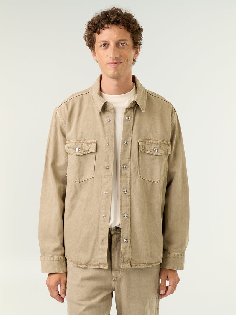 Denim overshirt Biege - Kiabi