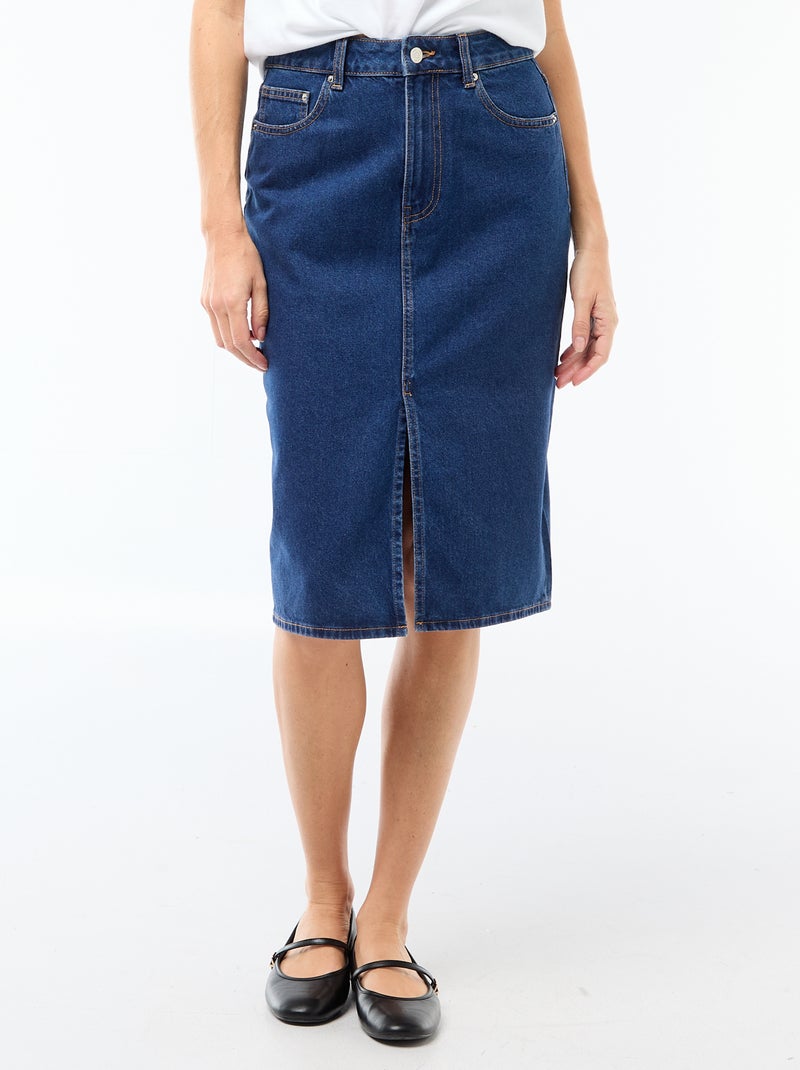 Denim rok met 5 zakken Blauw - Kiabi