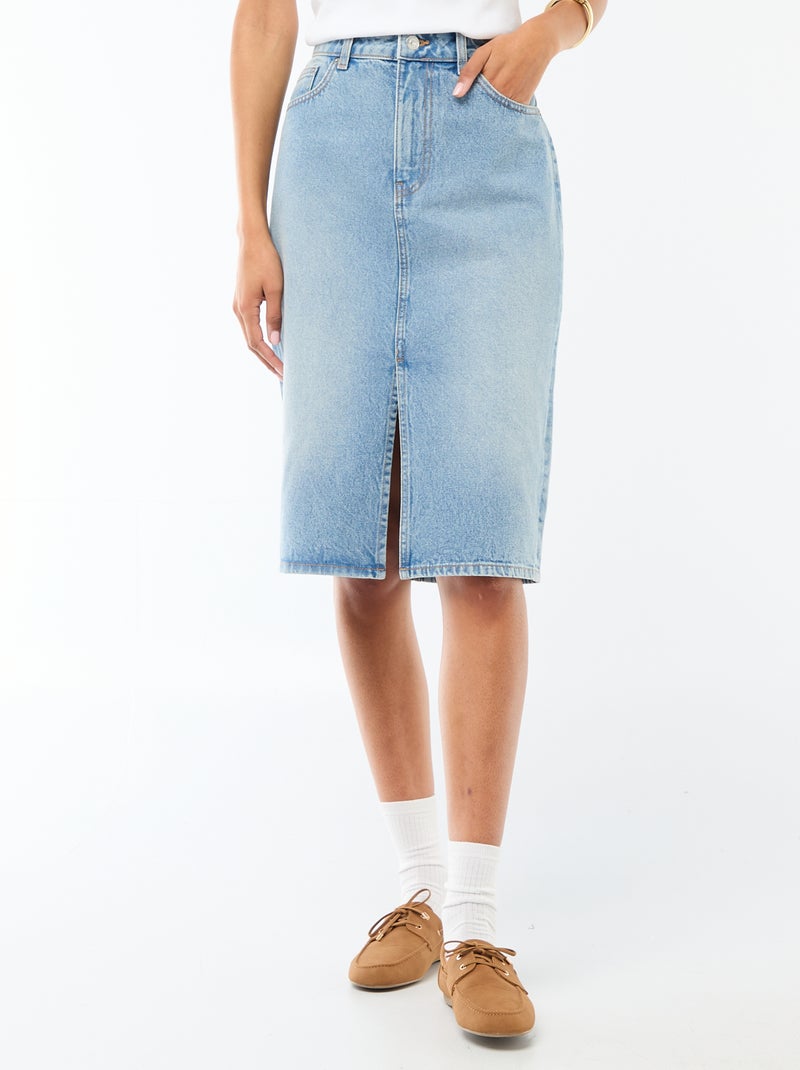 Denim rok met 5 zakken Blauw - Kiabi