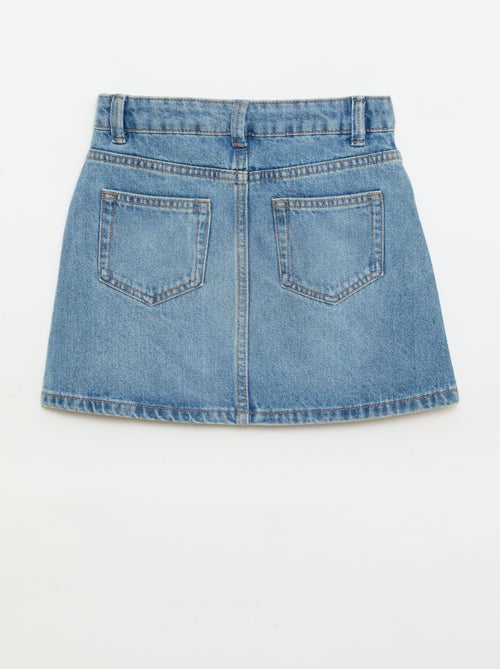 Denim rok met gevlochten zakken - Kiabi