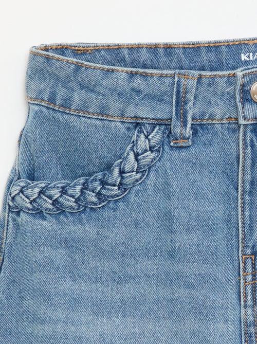 Denim rok met gevlochten zakken - Kiabi
