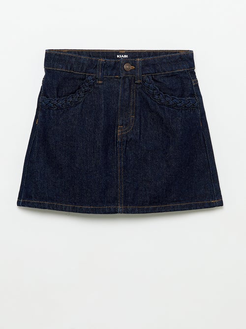 Denim rok met gevlochten zakken - Kiabi