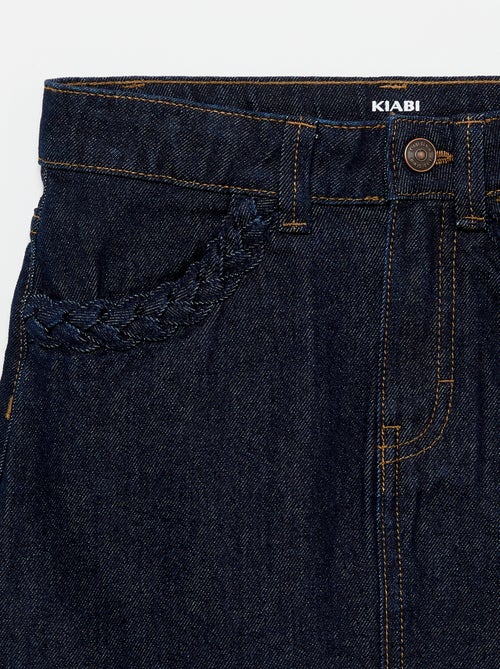 Denim rok met gevlochten zakken - Kiabi