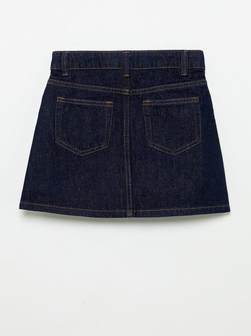 Denim rok met gevlochten zakken - Kiabi