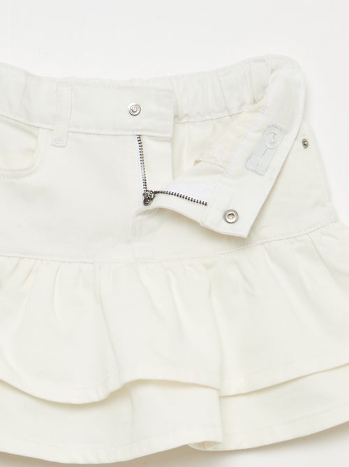 Denim rok met volants - Kiabi