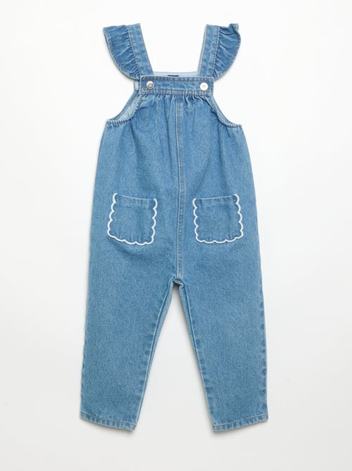 Denim salopette met ruches aan de schouderbanden - Kiabi