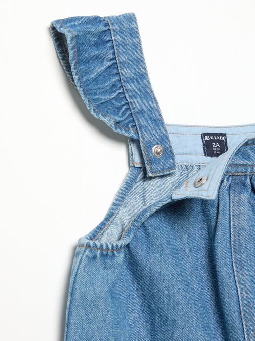 Denim salopette met ruches aan de schouderbanden - Kiabi