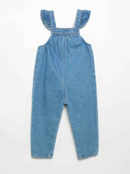 Denim salopette met ruches aan de schouderbanden - Kiabi