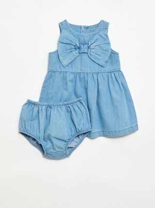 Denim set jurk + broekje