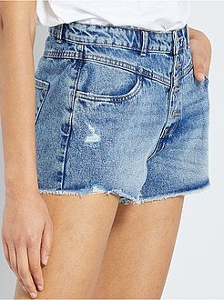 Denim short in westernstijl - Kiabi