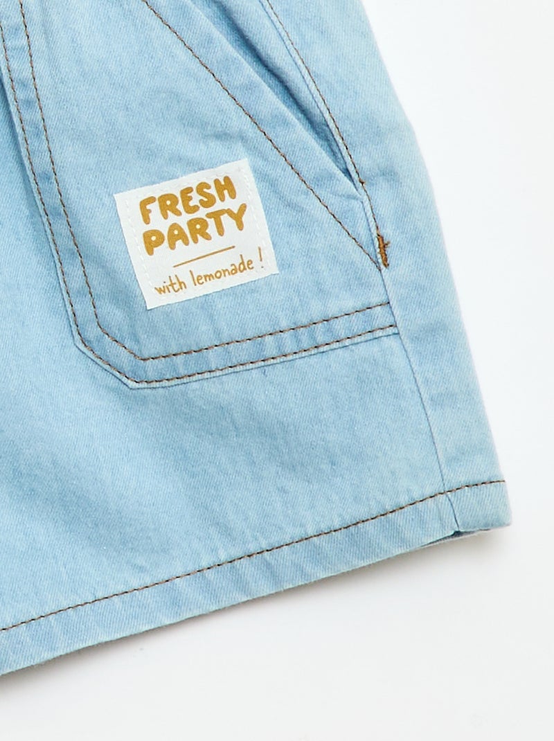 Denim short met 2 grote zakken Blauw - Kiabi