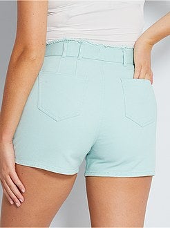 Denim short met ceintuur - Kiabi