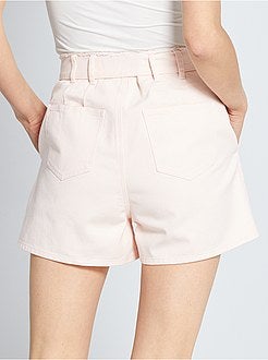 Denim short met ceintuur - Kiabi