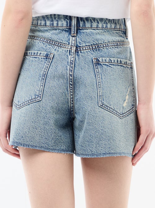 Denim short met destroyed effect - Kiabi