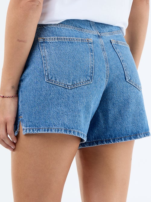Denim short met geborduurde motieven - Kiabi