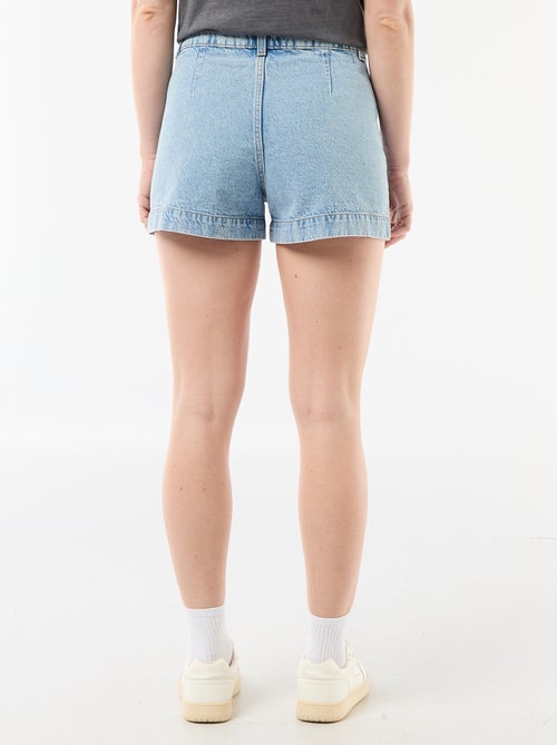 Denim short met gevlochten zakken - Kiabi