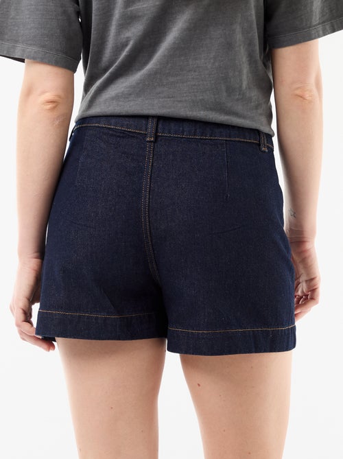 Denim short met gevlochten zakken - Kiabi