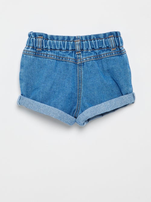 Denim short met hartjesmotief - Kiabi