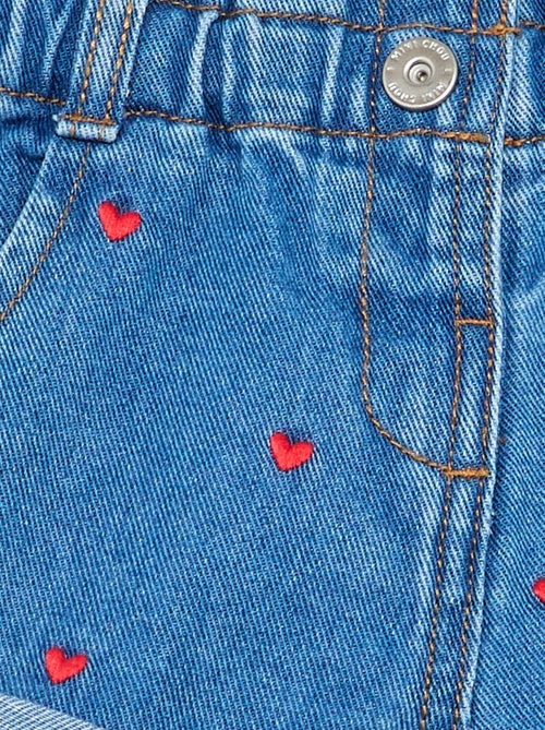 Denim short met hartjesmotief - Kiabi Denim short met hartjesmotief - Kiabi