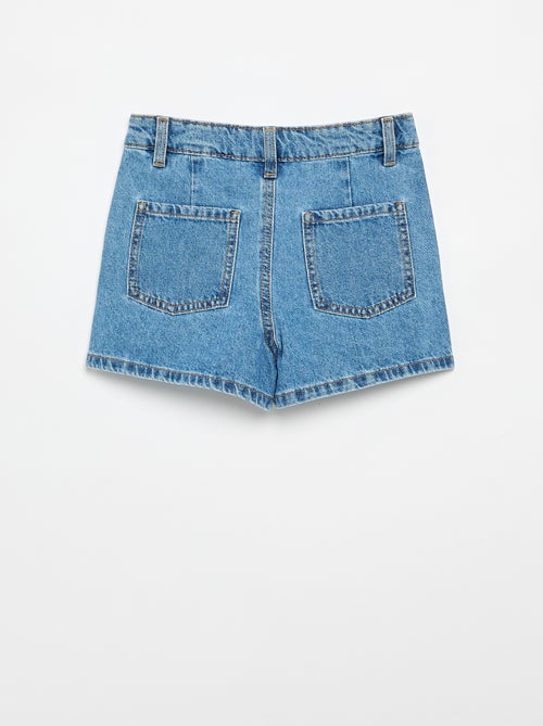 Denim short met plissé-effect - Kiabi
