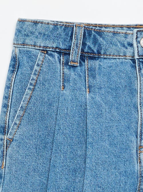 Denim short met plissé-effect - Kiabi