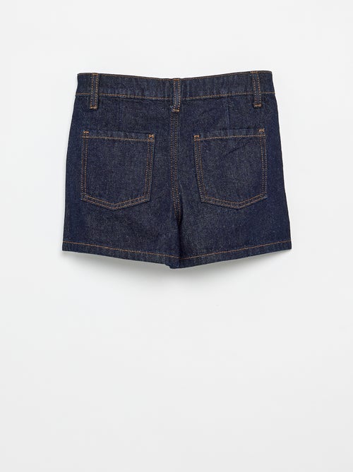 Denim short met plissé-effect - Kiabi