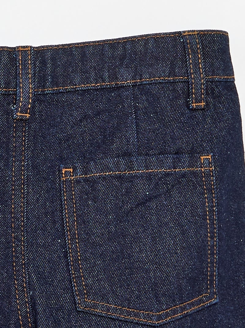 Denim short met plissé-effect Blauw - Kiabi