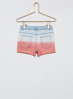 Denim short met tie and dye-print - Kiabi