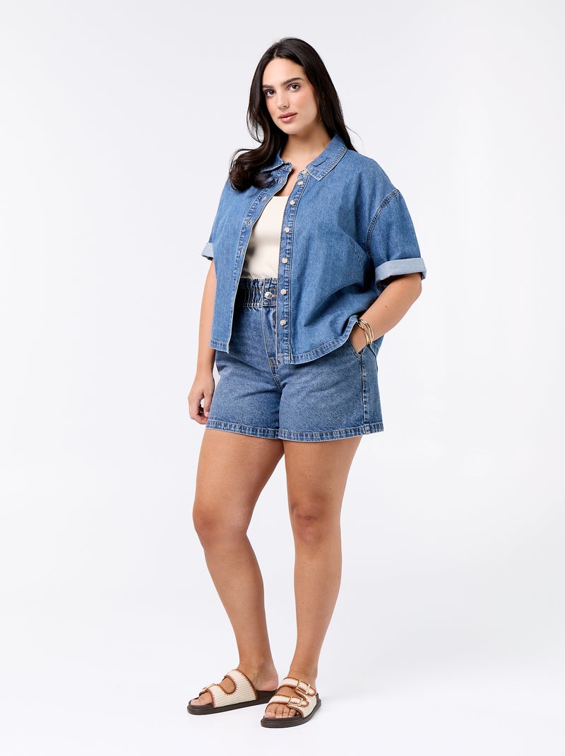 Denim short met zakken Blauw - Kiabi