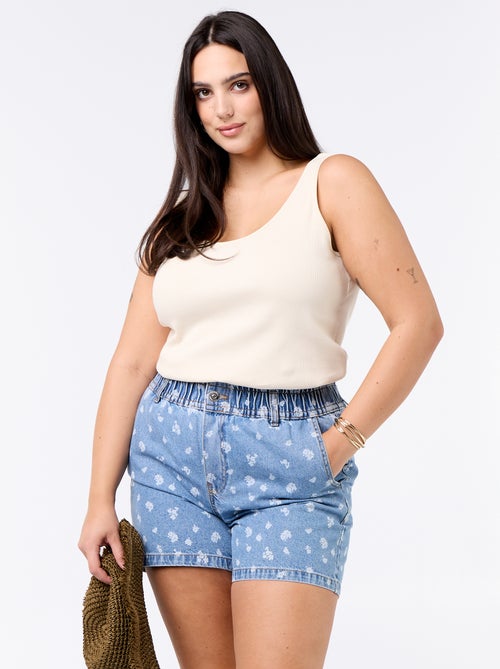 Denim short met zakken - Kiabi