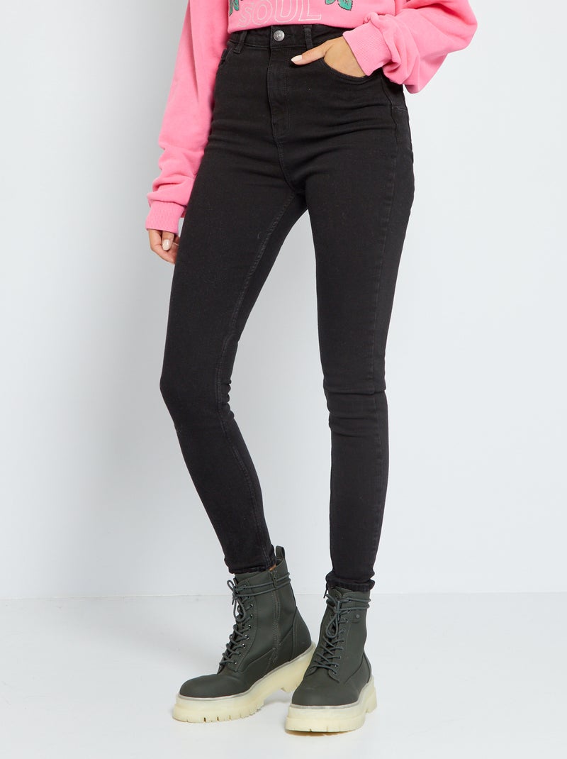Denim skinny push-up broek ZWART - Kiabi