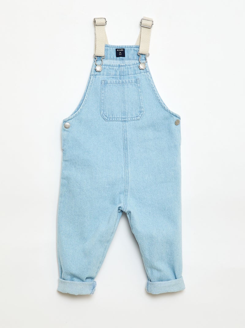 Denim tuinbroek met opgestikte zak Blauw - Kiabi