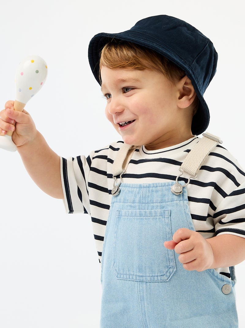 Denim tuinbroek met opgestikte zak Blauw - Kiabi