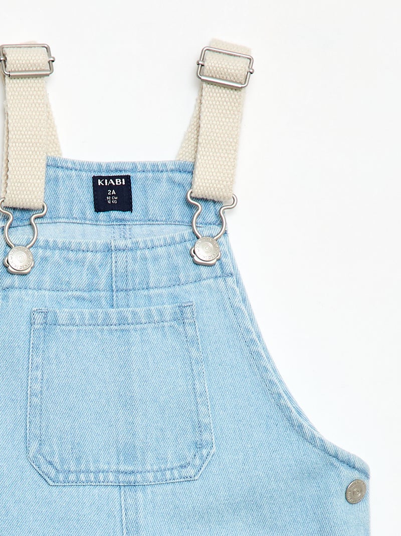Denim tuinbroek met opgestikte zak Blauw - Kiabi