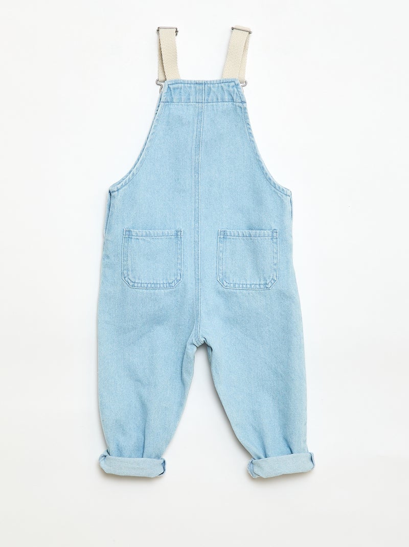 Denim tuinbroek met opgestikte zak Blauw - Kiabi
