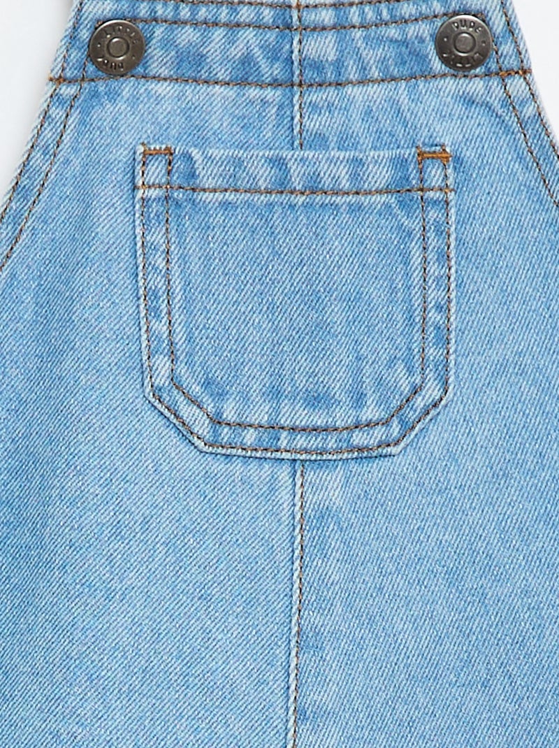 Denim tuinbroekshort Blauw - Kiabi