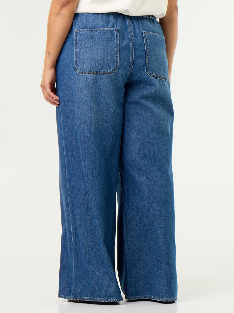 Denim wide leg broek Blauw - Kiabi