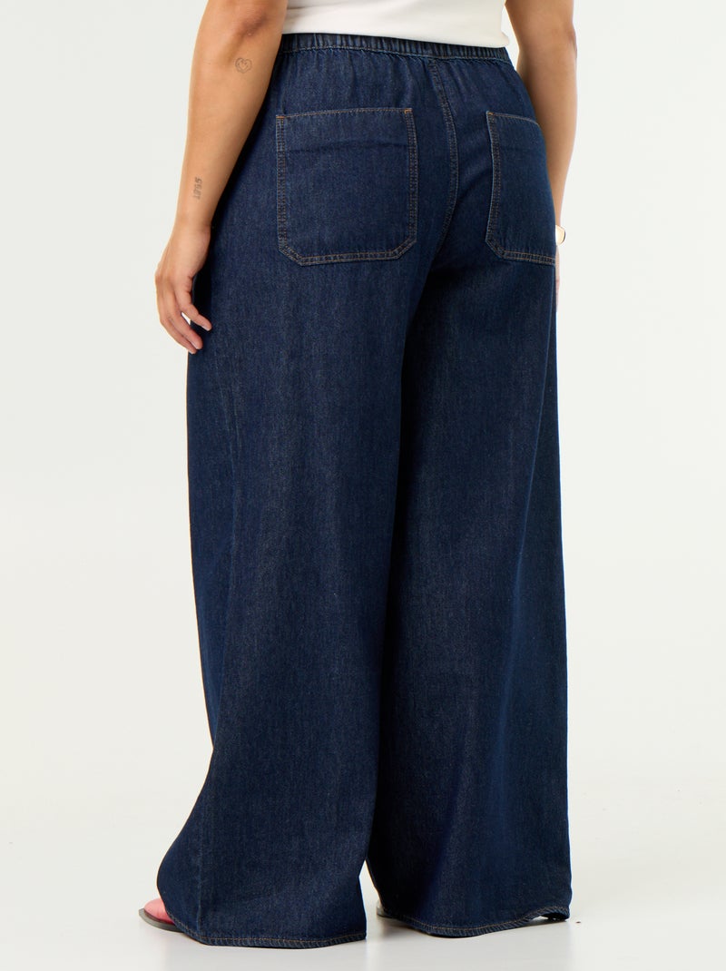 Denim wide leg broek Blauw - Kiabi