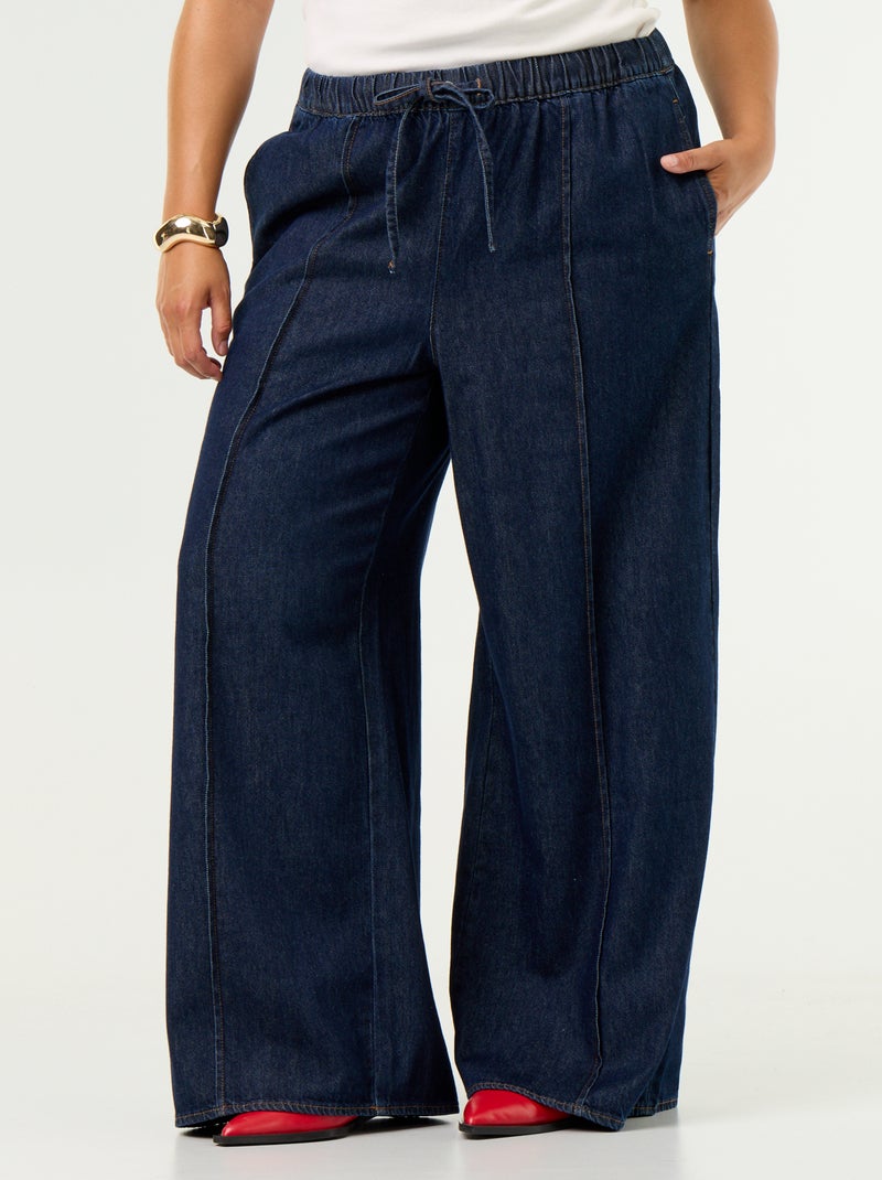 Denim wide leg broek Blauw - Kiabi