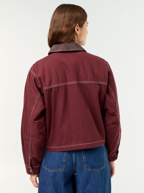 Denim workwearjas met fluwelen kraag - Kiabi